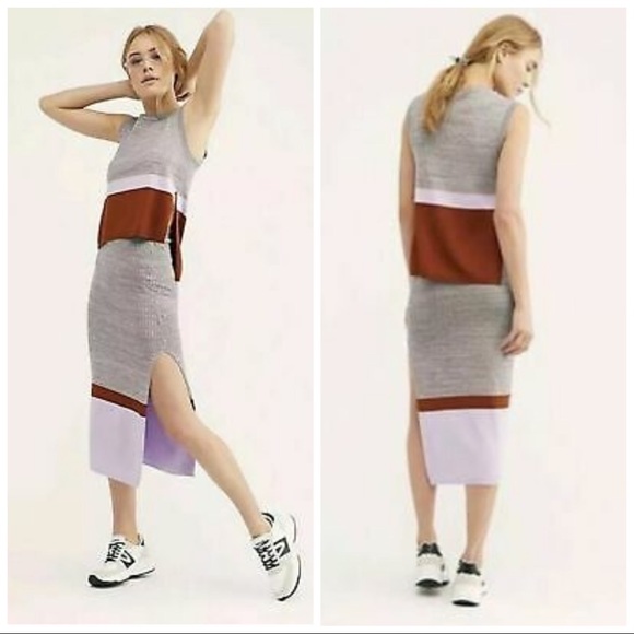 Free People Dresses & Skirts - Free People Stop And Stare Color Block Knit Set